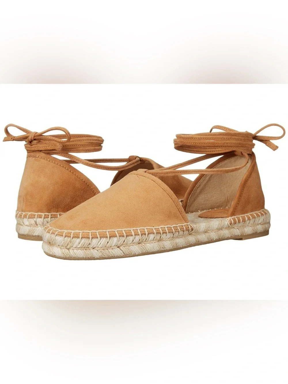 NEW FRYE SAND SUEDE ANKLE-TIE LEO ESPADRILLES SZ 9